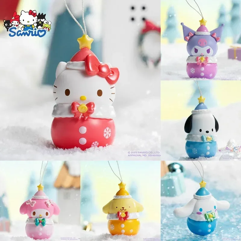 

Sanrio Hello Kitty Kuromi Winter Water Sound Bell Series Action Figures Model Doll Toys Collectible Desktop Ornaments Xmas Gifts