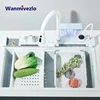 Multi Functional Digital Flying Rain Faucet White Double Waterfall Stainless Steel Sink Kitchen Sink Embossed Large Single Slot 1