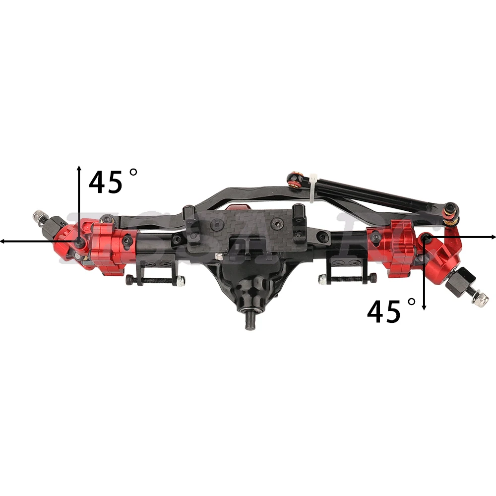1/10 SCX10 I Heightened Scale Aluminum Alloy CNC Front Rear Portal Axle Set for RC Rock Crawler Car Axial SCX10 II Upgrade Parts 4