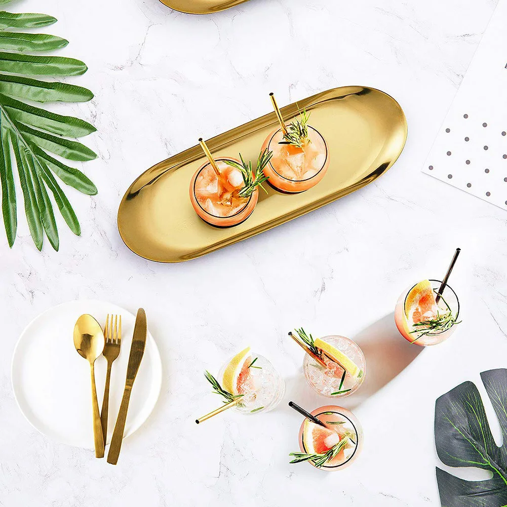 

Stainless Steel Storages Tray Dessert Plates Nut Fruit Cake Tray Tea Tray Desktop Cosmetic Jewelry Tray Home Decoration