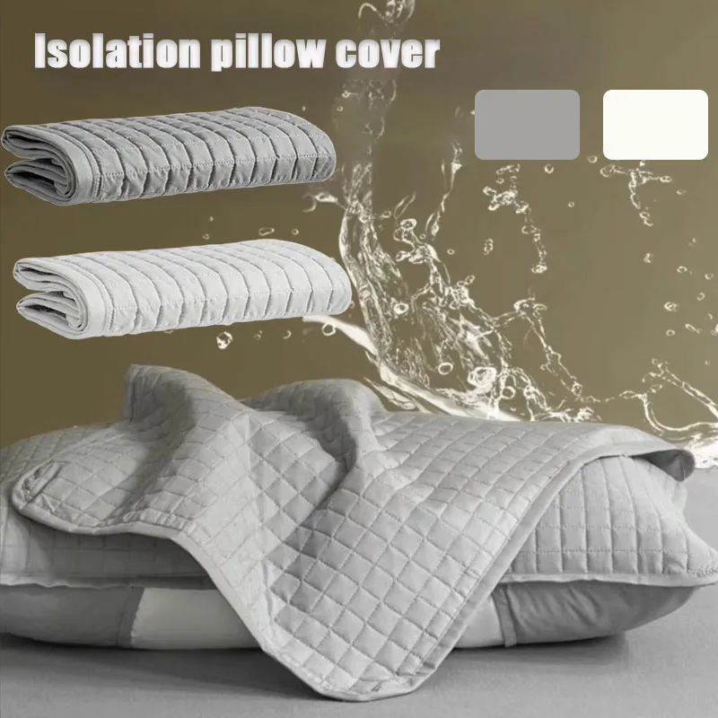 1-4PCS Cotton Pillow Case Protector Sweatproof Anti Mite Isolation Layer Oil Blocking Cover for Home Pillow Core Care 1