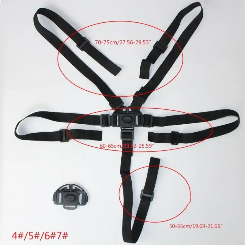 634F Universal Baby 5 Point Safety Harness Belt for Stroller High Chair Pram Children Kid Pushchair Nylon+POM Made