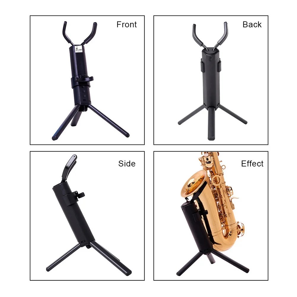 Foldable Alto Saxophone Stand Adjustable Portable Alto Sax Stand Anti-Slip Triangle Base Design Woodwind Protection Accessories