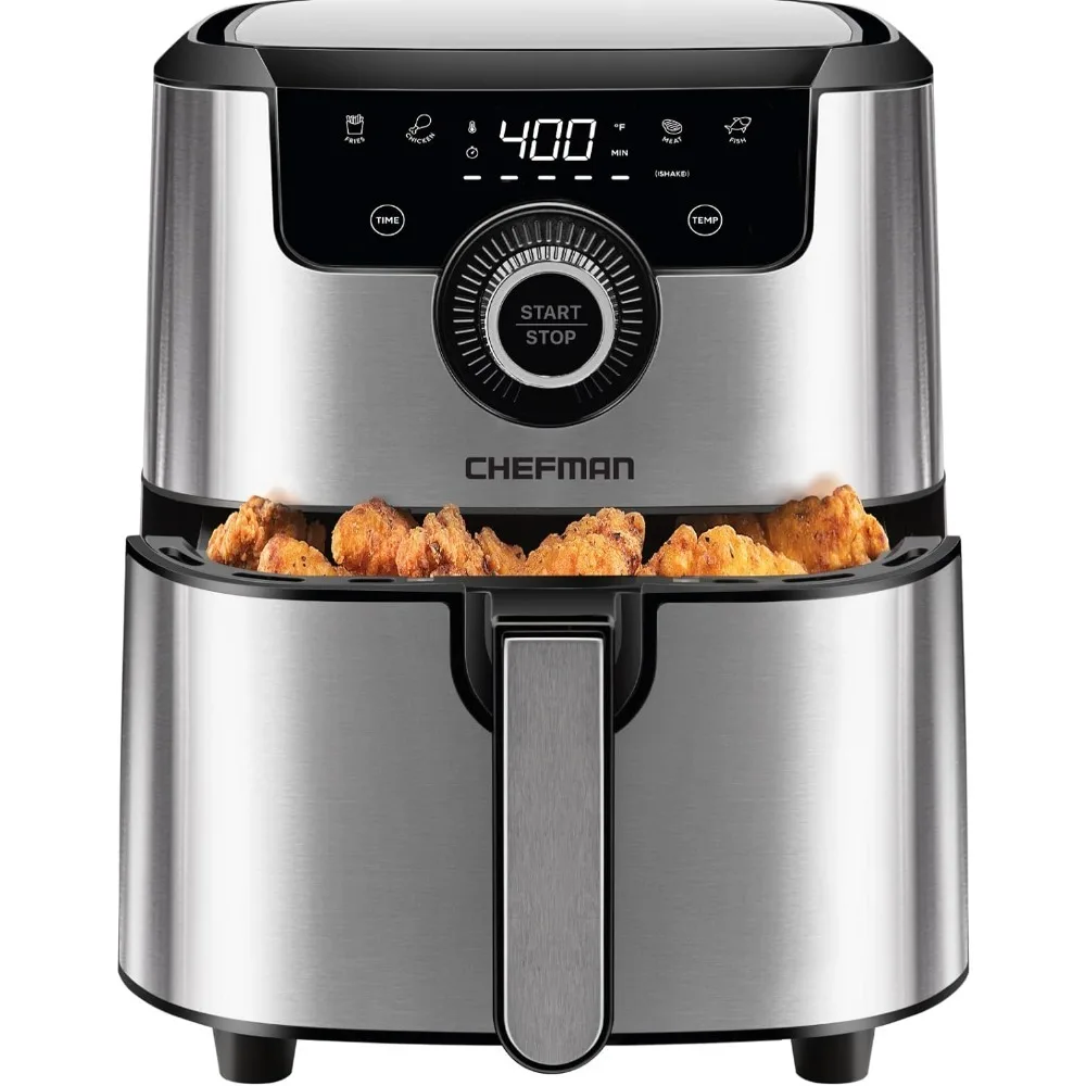 

Жаровня для здорового приготовления пищи, корзина с двойным контролем температуры 4,5 Qt, безопасная для посудомоечной машины, с таймером на 60 минут и автоматическим отключением