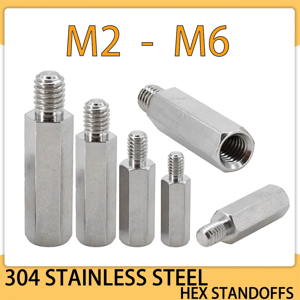 M4 Male-Female 304 Stainless Steel Hex Column Standoff Support - Foto 8