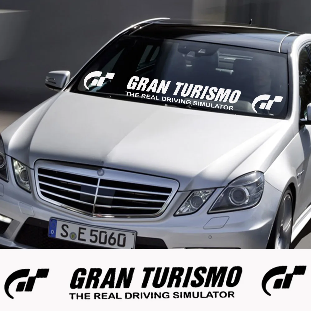 

Windshield Gran Turismo stickers for car Voiture Fashion Vinyl Decal Car Decorative Accessories Black/White Vinyl Sticker