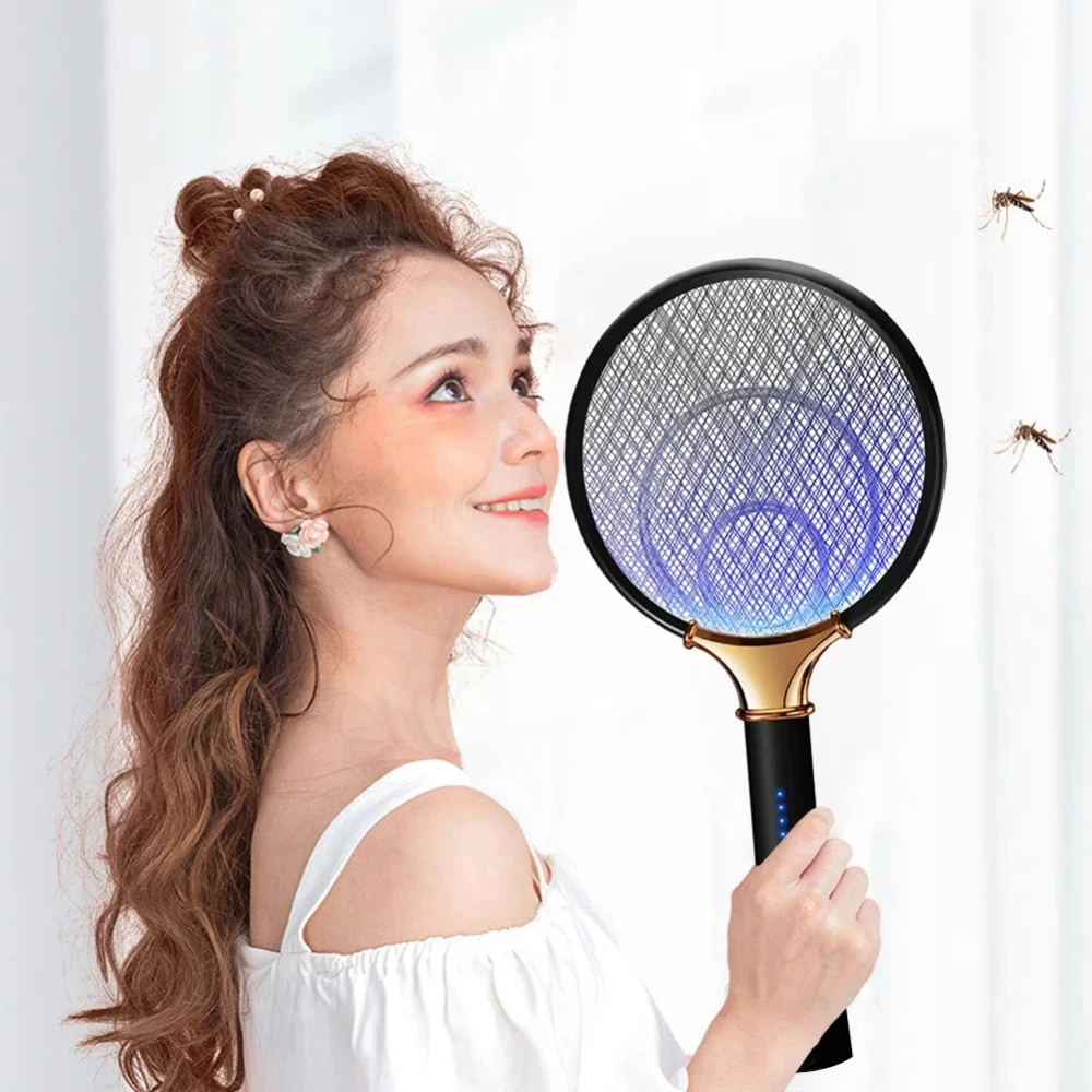 

1200mAh Electric Mosquito Swatter LED Rechargeable Anti Fly Bug Zapper Killer Trap Insect Racket Pest Control Product