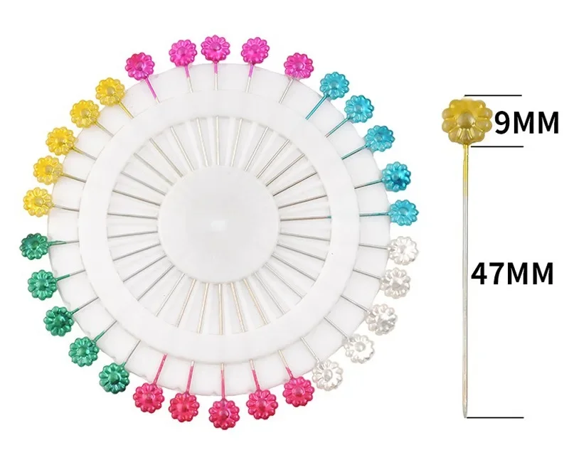 30pcs/plate Big Size 47mm Sewing Pins DIY Color Pearlescent Needle Positioning  Fixing  Bouquet Decorative Pearl Needles images - 6