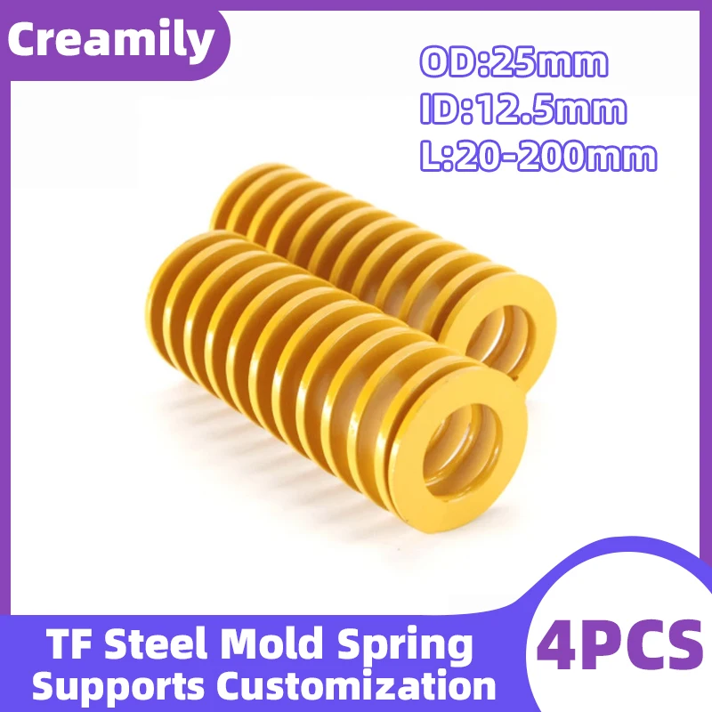 

Creamily 4PCS Lightest Load Die Mold Springs TF Yellow Spiral Stamping Compression Spring OD25mm ID12.5mm Length 20 - 200mm
