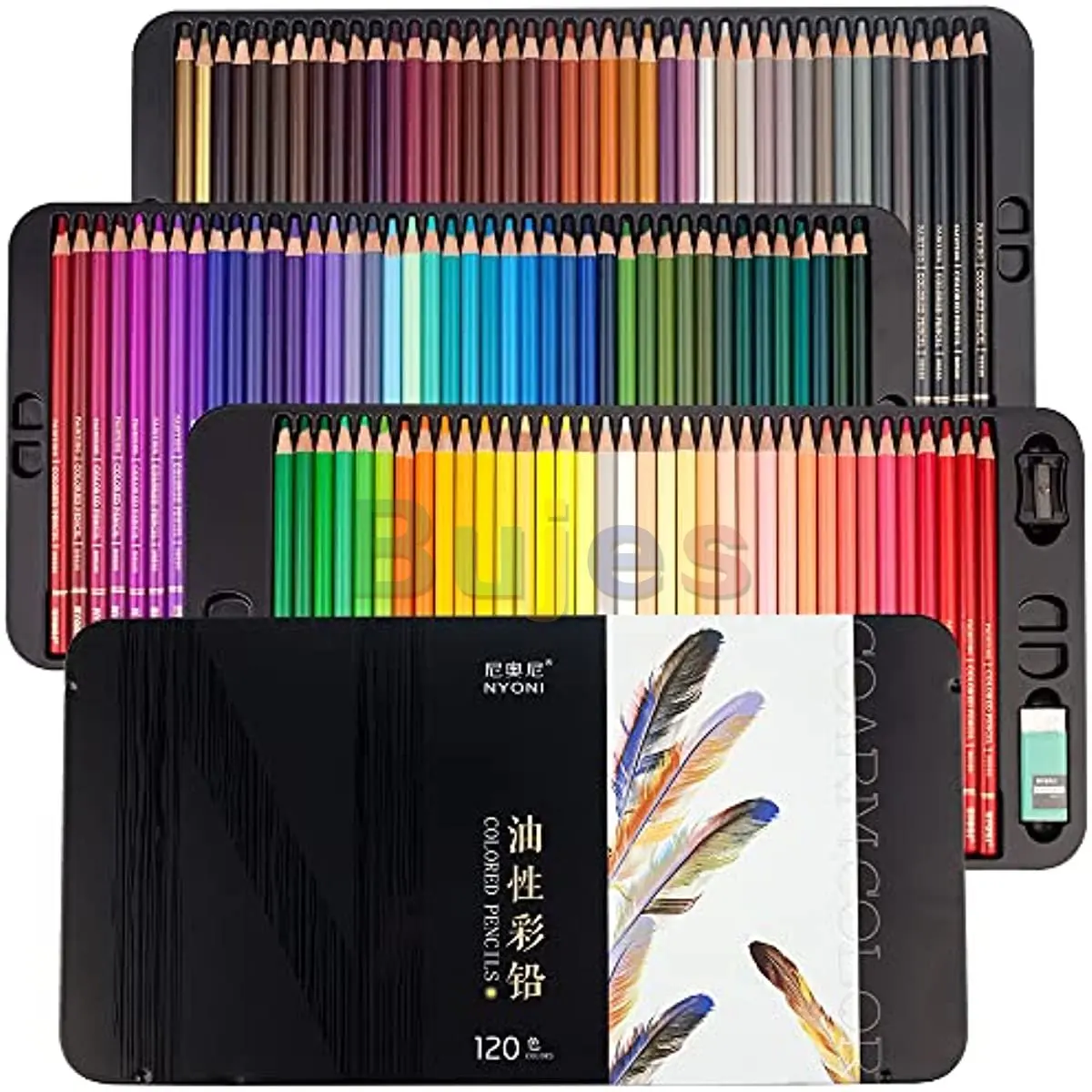 NYONI Professional Colored Pencils, Colored Pencils for Adult Coloring Set of 120 Colors,Drawing Pencil for Beginners Pro Artist