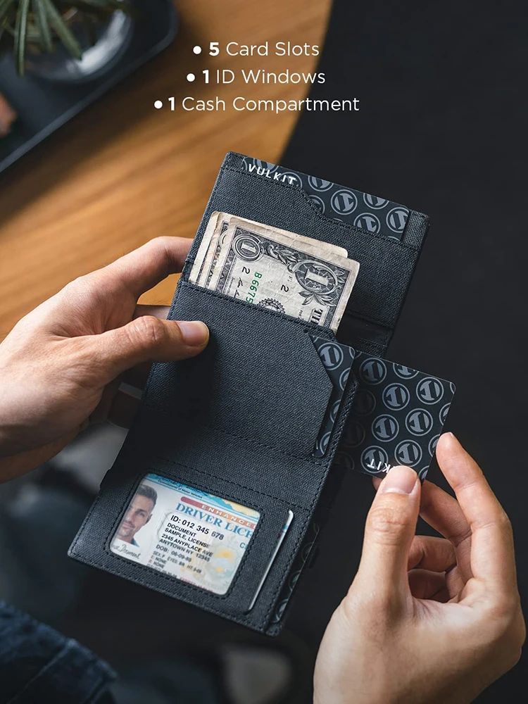 Pop up Card Wallet RFID Blocking Credit Card Holder Three Fold Wallet with Large Capacity 2