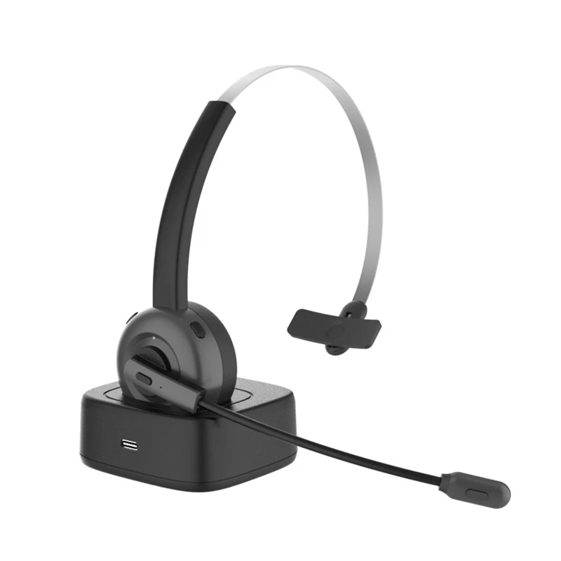 

Bluetooth 5 Headset Noise Reduction Microphone Wireless Bluetooth Earphones Gamer Business Headphones with Charging Base B86