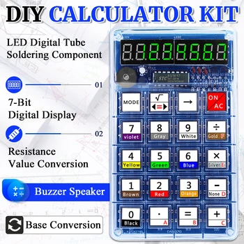 Kit elettronici fai-da-te Calcolatrici a tubi digitali a LED 51 Microcontrollore Conversione di resistenza di controllo Progetti di saldatura fai-da-te