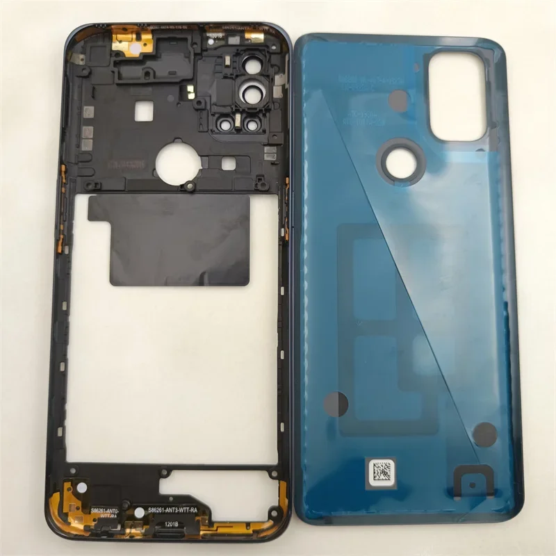 OnePlus Nord N10 5G BE2025 전화 하우징 중간 프레임 + 배터리 뒷면 커버 케이스 패널 뚜껑 후면 도어 + 카메라 렌즈 + 로고
