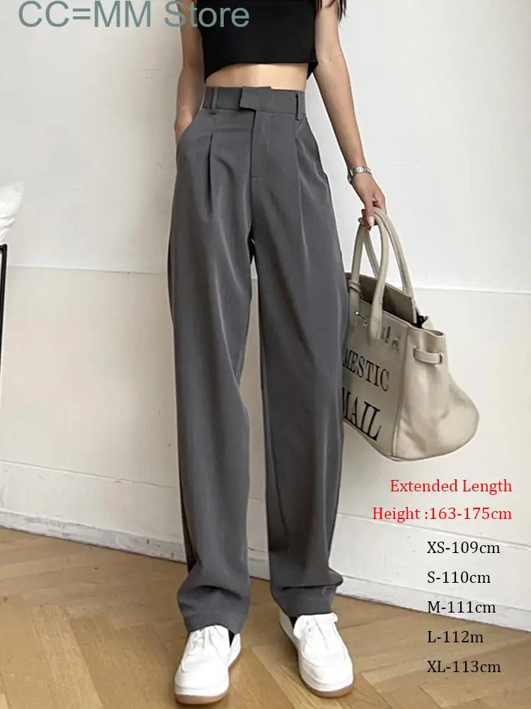 New Wide Leg Pants Korean Fashion Casual Loose Straight Female Trousers High Waist Office Ladies Suits Pants