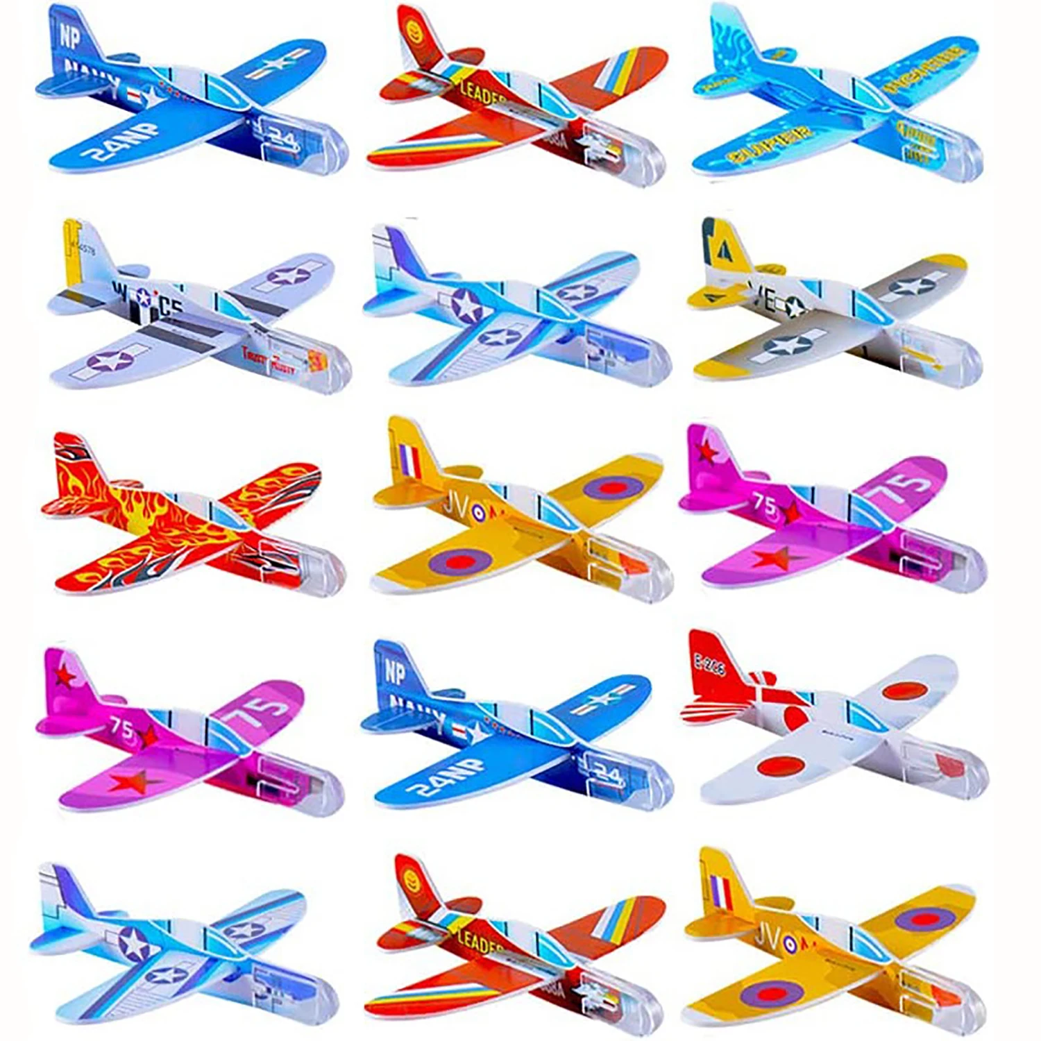 10 Pieces of Hand-Thrown Small Airplane Children's DIY Assembled Cartoon Model Foam Mini Airplane Great for Kids Party Favors
