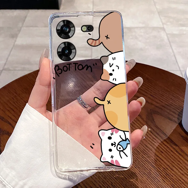 Aesthetic Cute Cat Soft Transparent Silicone Phone Case