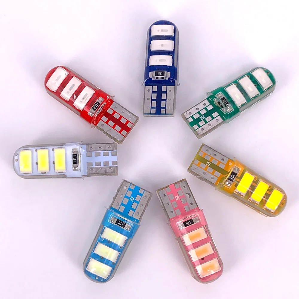 DC 12V T10 �Ǹ��� ���̽� 6 SMD 5630 LED �ڵ��� �� ����Ʈ, W5W 194 6LED 5730 LED ���� ���� ���� ����, ȭ��Ʈ ���� ���� ��ũ, 50 ��