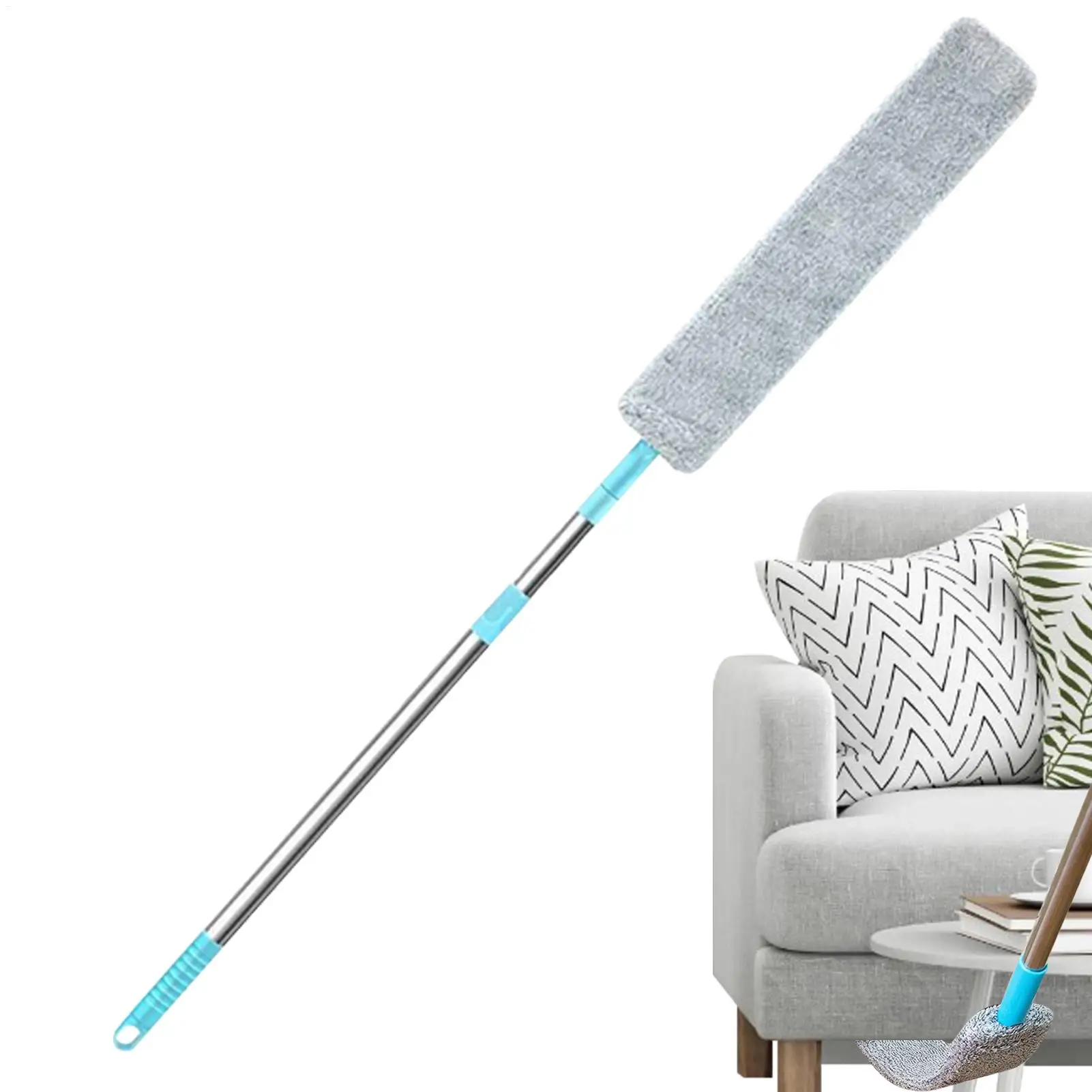 Retractable Gap Dust Cleaner Under Appliance Microfiber Duster Dust Brush with Extension Pole Cleaning Duster for Bed