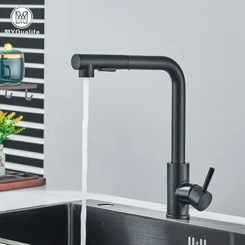 Spedizione Gratuita Nero Estraibile Rubinetto Lavello Della Cucina Due Modelli Ugello Spruzzatore A Flusso Rubinetto Miscelatore Acqua Calda E Fredda In Acciaio Inox Ponte 1