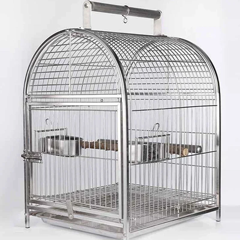 Outdoor Bird Cage Parrot Carrying Hanging Playground Stainless Steel Bird Cage Transport Shelter Garden