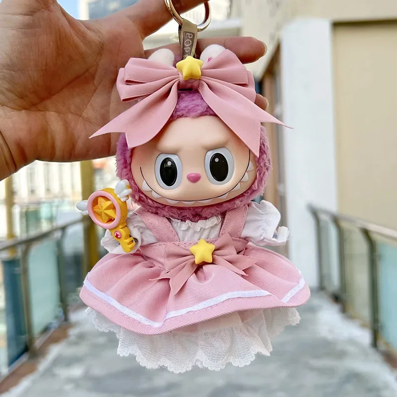 17cm Cute Baby Clothes Accessories For Korea Kpop Exo Labubu Idol Dolls Skirt Doll Clothes Clothing Fans Overalls 3