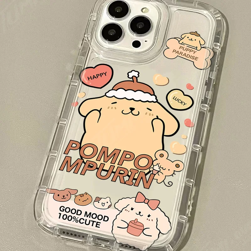 thumbnail image 1 of Saniro-funda protectora de silicona para iPhone, carcasa transparente con estampado de Pom Purin para iPhone 15, 14, 13, 12, 11 Pro Max, XR, XS, X, 8, 7, 6, 6S Plus, SE 2020, 1 of 5