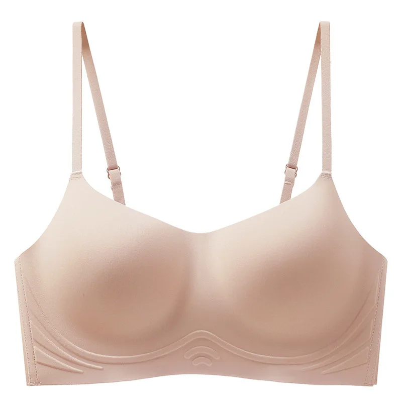 Seamless Underwear Women's Thin Section Big Breasts Show Small Breasts Gathered Breasts Anti-lighting Bra Breathable