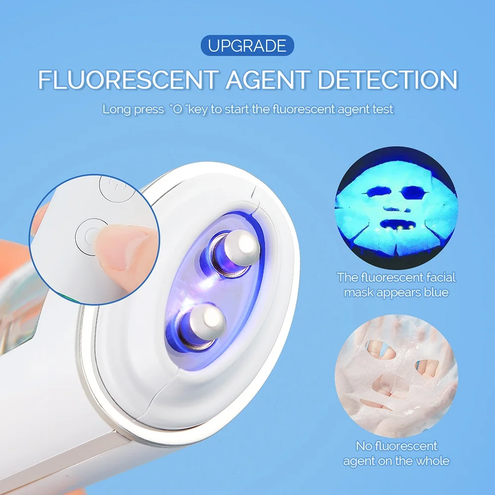 Skin Tester Face Skin Moisture&Oil Content Skin Analyzer Skin Water Cheek Elastic Skin Age Test Meter Fluorescent Agent Detector 5