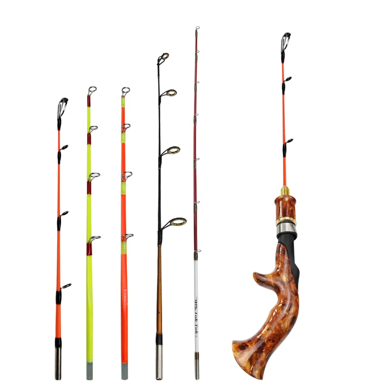 ルアーキラー-木製ハンドル付きの高炭素釣り竿,日本のkwガイド,2〜7gの