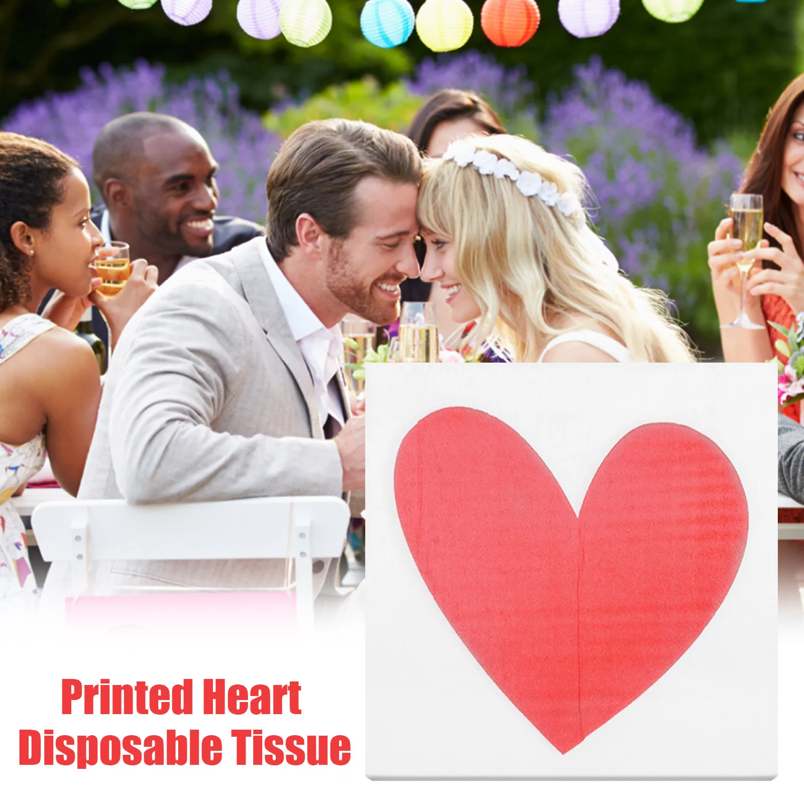 Printed Wedding Napkins 2-layer Cute Unscented Wedding Napkins For Party Decoration 2-layer Heart Pattern Soft Dinner Paper