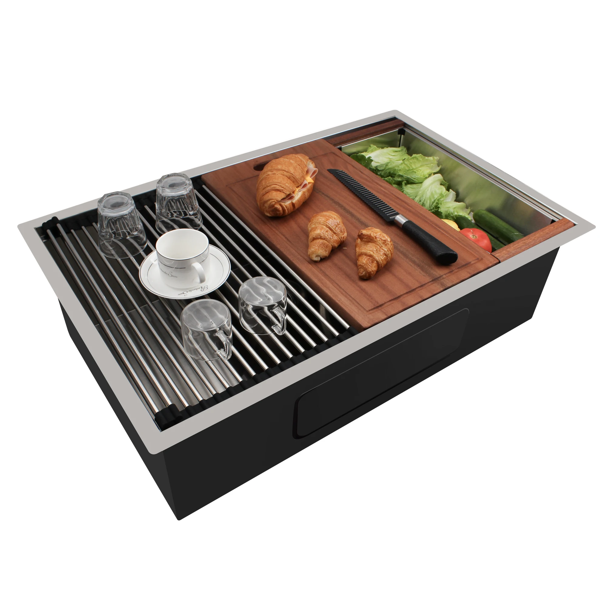 

Aquacubic Customized Size 30 inch Ruled Sand Handmade CUPC Stainless Steel 304 Kitchen Sink