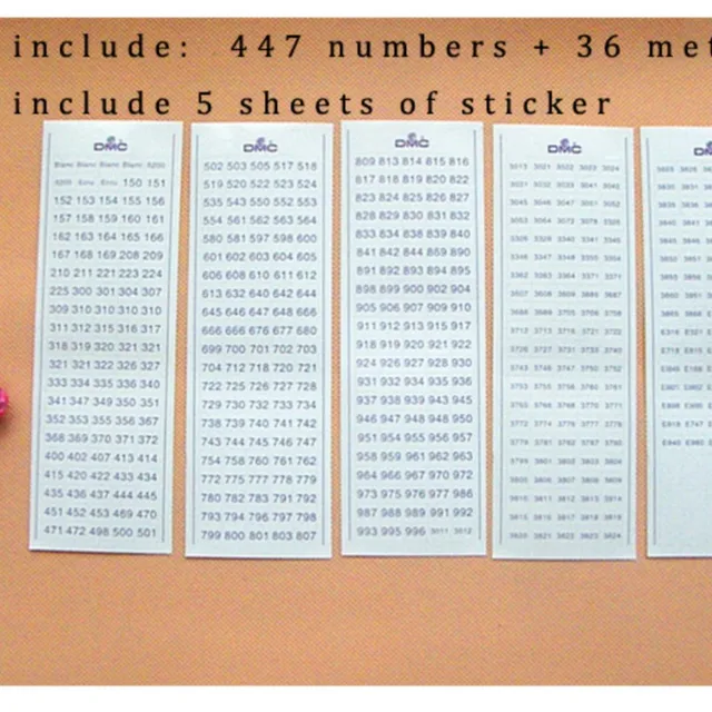 oneroom Cross Stitch Floss Number Stickers