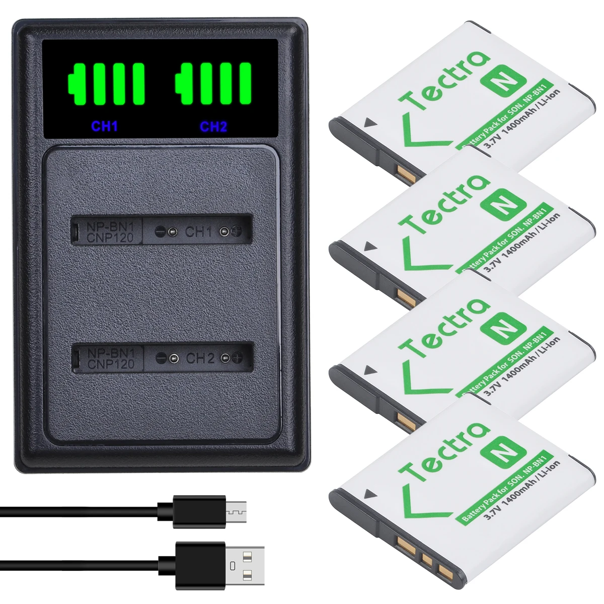 Np-Bn1 Batteria Npbn1 + Doppio Caricatore Led Per Fotocamera Sony Cyber-Shot Dsc-Qx10, Dsc-Qx100, Dsc-T99, Dsc-T110, Dsc-Tf1, Dsc-Tx5