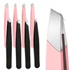 1/4Pcs Pink Black Eyebrow Tweezer Eyebrow Trimming and Hair Removal False Eyelash Clipper Beard Removal Forceps Beauty Tool 1