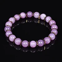 Bracelets en Perles de Labrumen Gris, Pierre Naturelle et Hématite Dorée, Tranche Carrée, Pierre de Lune, Bijoux de Haute Qualité, pour Homme et Femme 4