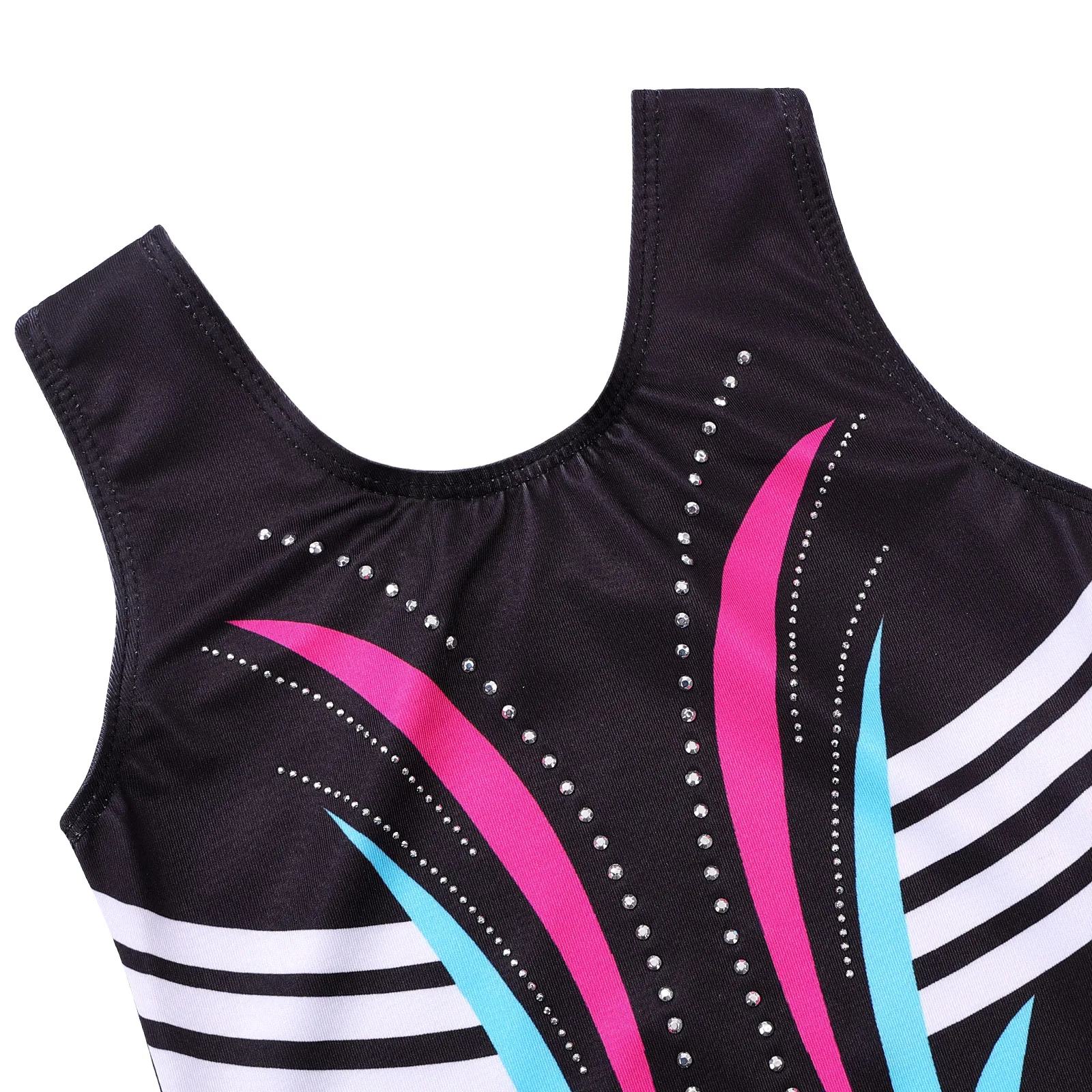 BAOHULU Stripes Print Ballet Leotard for Girls Sleeveless Bodysuit Ballerina Practice Outfit Professional Performance Dancewear