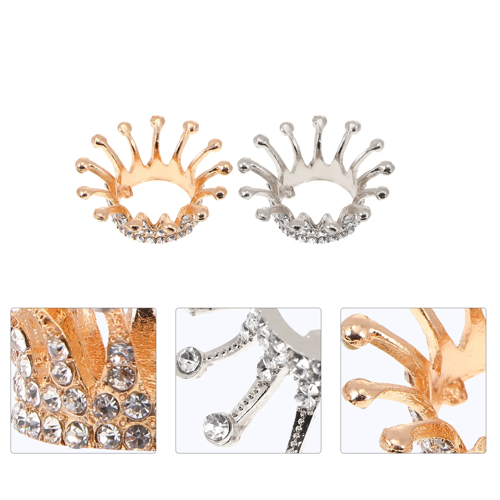 

2 Pcs Nail Pen Holder Holders Color Mixing Crystal Crown Shaped Plate Penholder