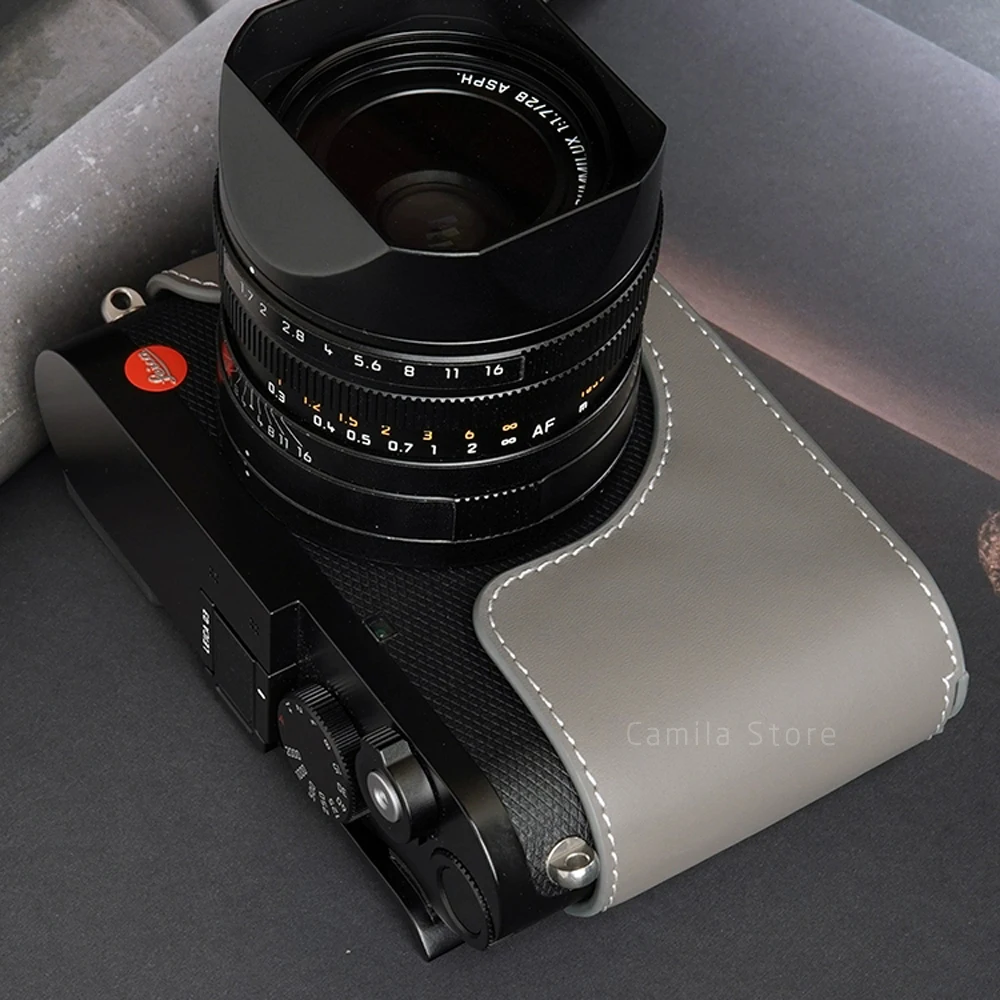 Custodia in pelle per fotocamera Leica Q2 - Mezza custodia