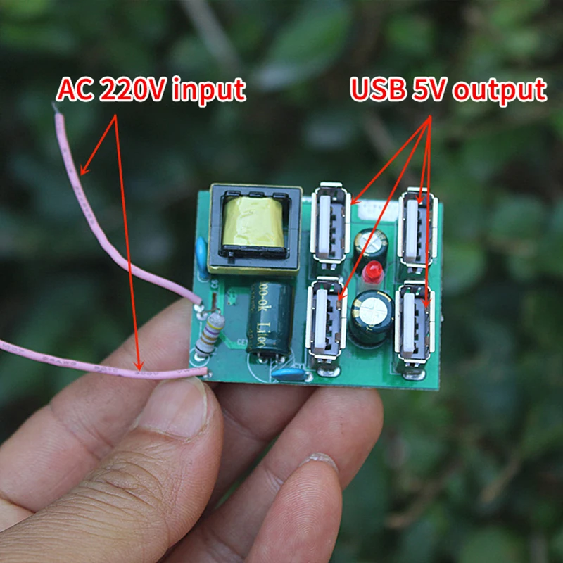 USB Power Adapter 5V 2.5A 4 Way 220V To 5V Isolation Switch Power Board Fast Charing