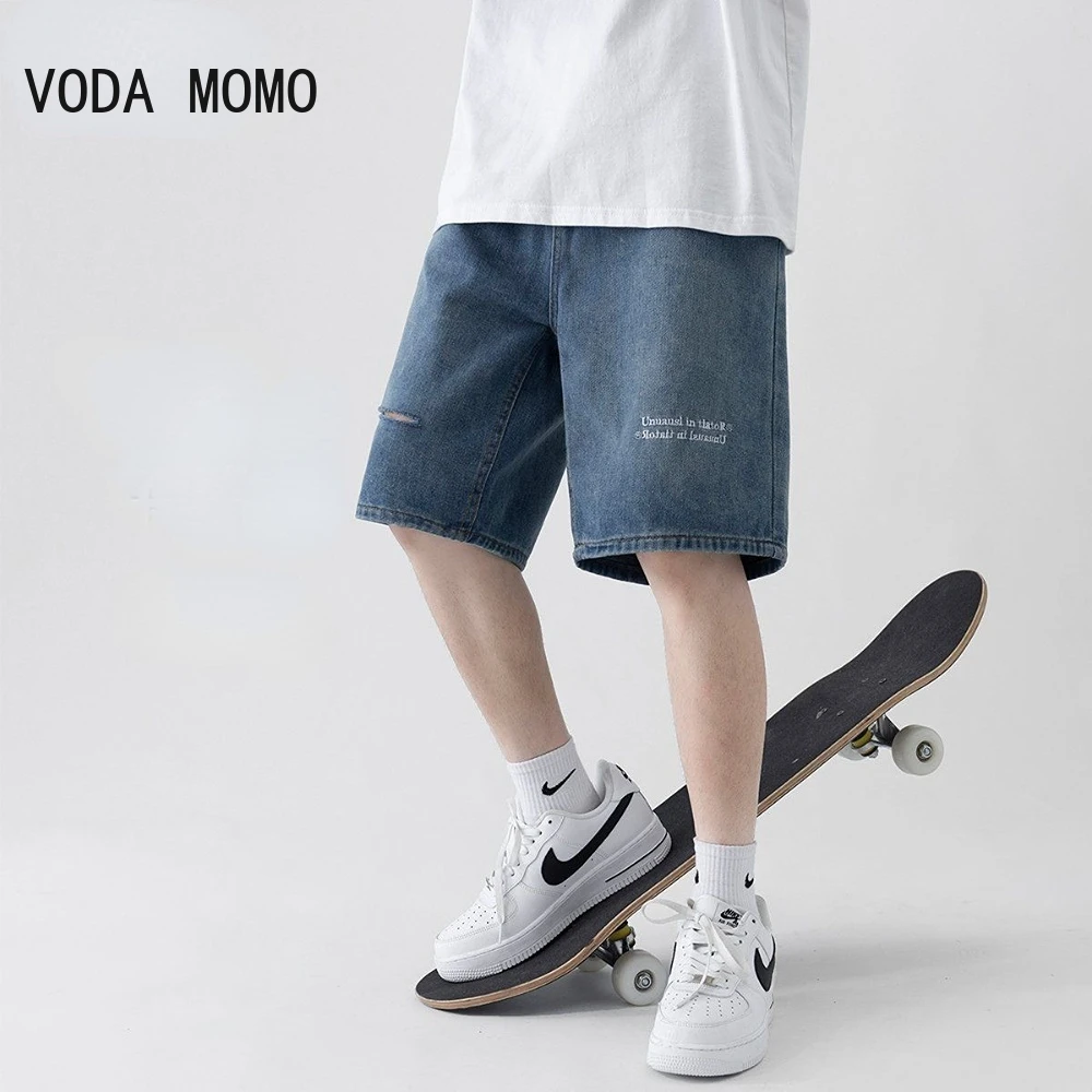 Nuovi Uomini Pantaloncini Casual Jeans Alla Moda Pantaloni Corti Jeans Attillati Pantaloni Strappati Jeans Denim Sfilacciati Jeans Denim Uomo Per Uomo