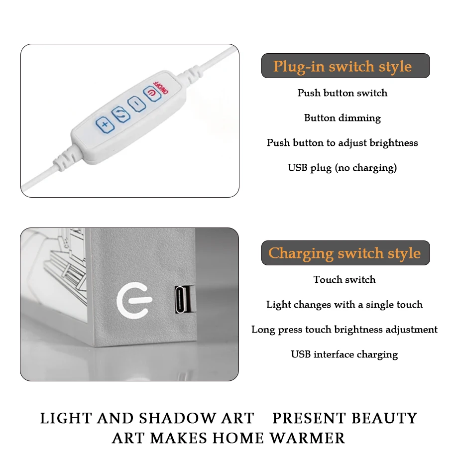 구름 속에서 높은 로맨틱 스타 사랑 LED 조명 그림 사진 프레임, USB 페인팅 아트, 야간 조명, 방 장식, 친구 선물