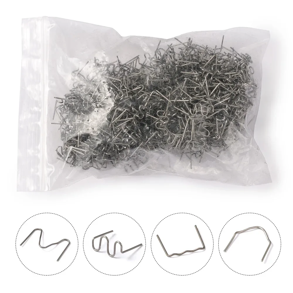 300Pcs Plastic Welder Hot Stapler Standard Pre-cut Corrugated Staples Bumper Body Repair 0.8/0.6mm Stainless Steel Welding Tools 5