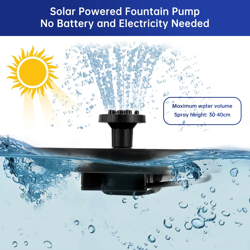 Solar Water Pump Circular Fountain Pump 150L/h With 4 Nozzles for Bird Bath Garden Outdoor Pool Circulation Oxygen Supply Device solar fountain solar fountain pump solar water pump