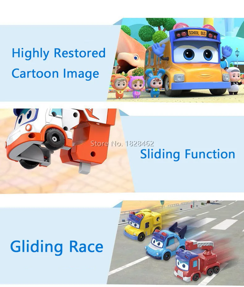 6 IN 1 ABS GGBOND Gogo Bus Transformation Car Toy Action