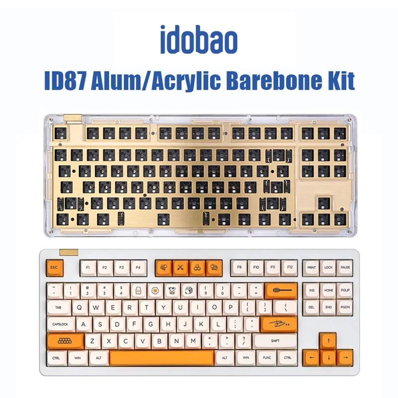 idobao ID87 White Barebone Kit Transparent Mechanical Keyboard Kit