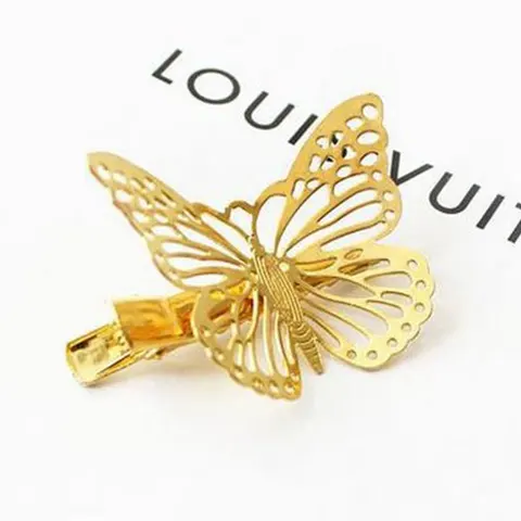 Small Butterfly Hair Clips Hairpin Cute Gold Hair Clip For Women Sweet Accessories Imitation Bridal Jewelry Hair Clip