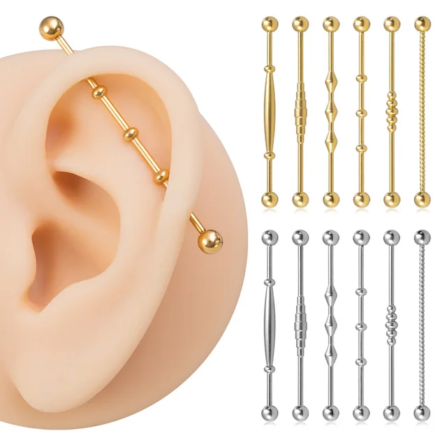 1pc Industrial Piercing Barbell Cartilage Earring: A Stylish and Trendy Accessory