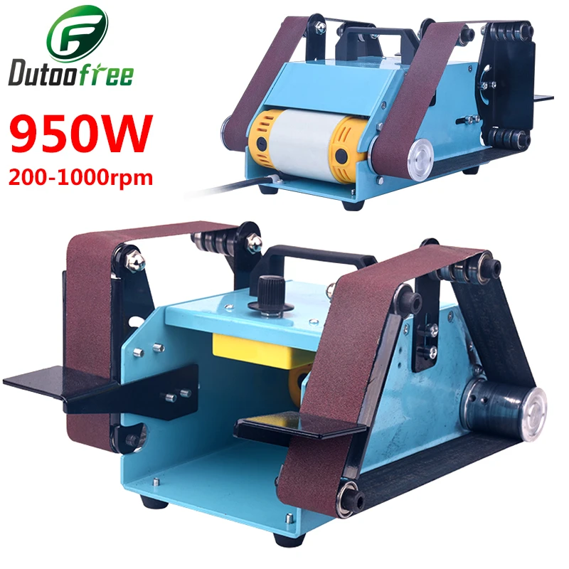 Desktop Double Shaft Sanding Belt Machine DIY Polishing Grinding