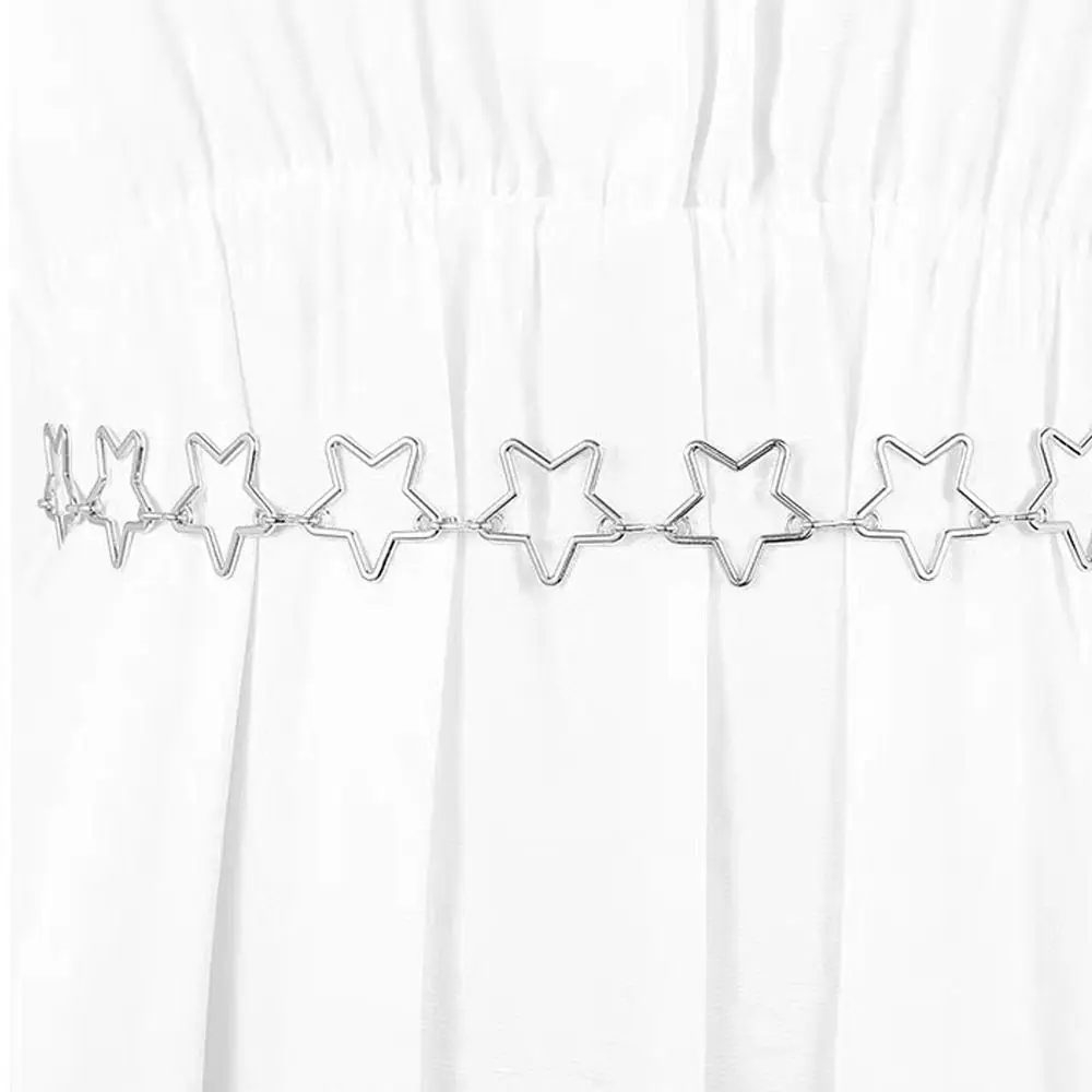 Punk Style Metal Waist Belts Retro Decorative Hollow Out Stars Dress Waist Chain Clothing Accessories Chain Belt